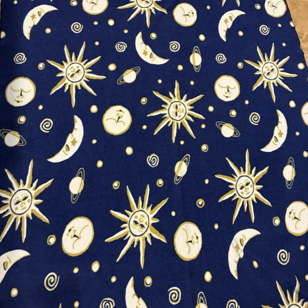 VTG 90s Celestial Sun Moon & Stars Throw‎ Blanket Tapestry Cosmos Whimsigoth
